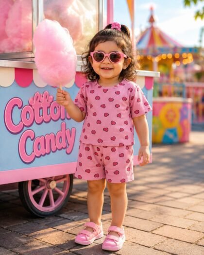 Printed Pink Short set