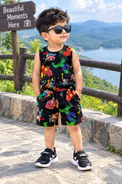 Black avengers printed sleeveless