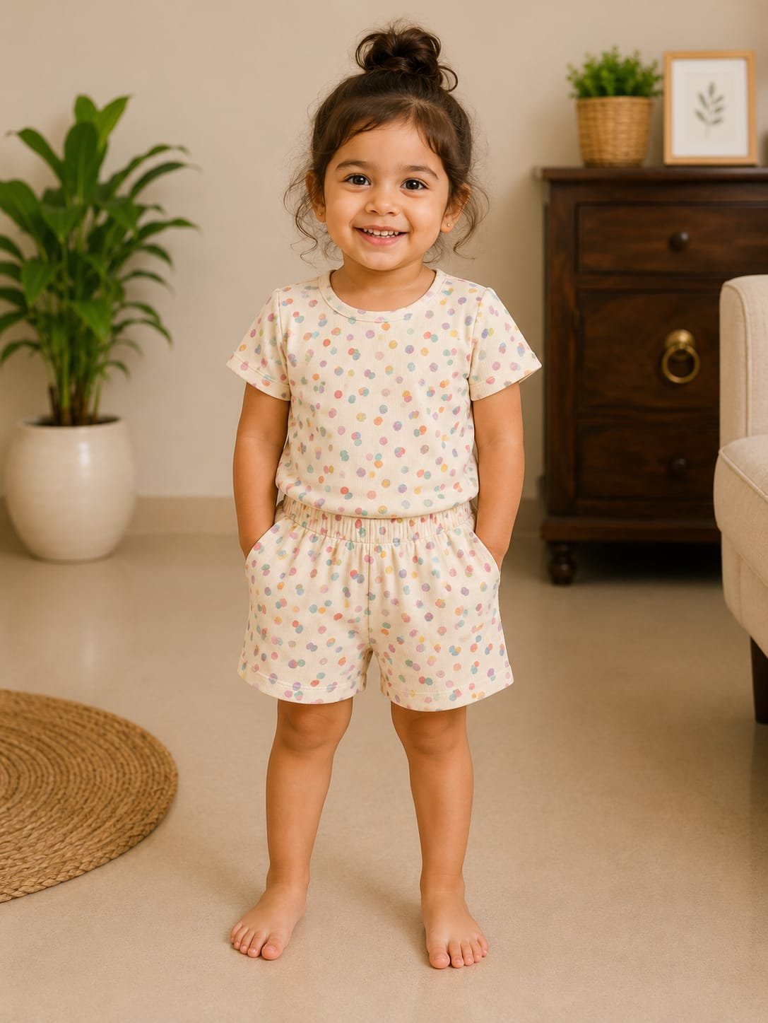 White Dot printed short set