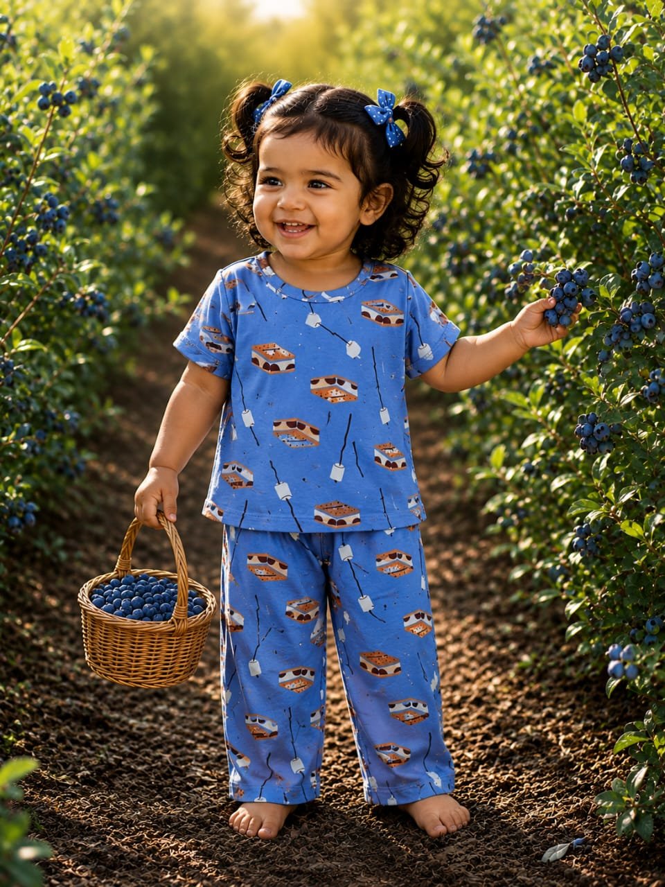 Blue Cake printed pant set