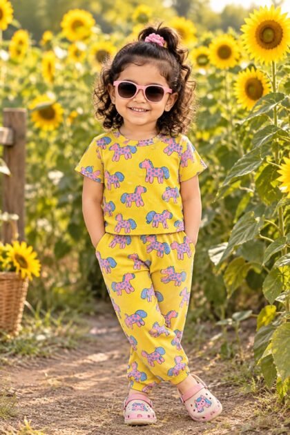 Sunny yellow pony print