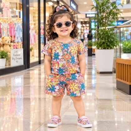 Flower printed Cotton short set