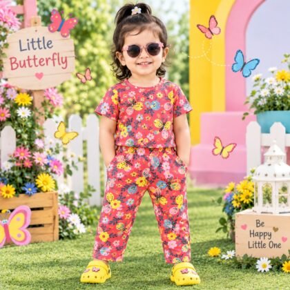 Red Butterfly printed pant set