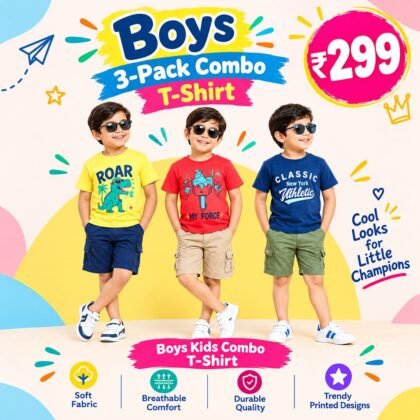 BOYS Printed Tshirt combo pack( pack of 3)